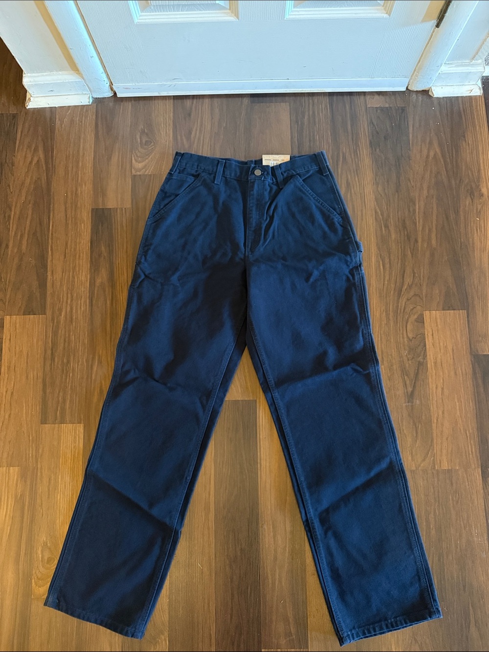 Carhartt Navy Loose Fit Duck Dungarees - Picture 4 of 7